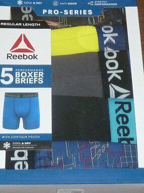 Reebok Boys Pro-Series 5 Performance Boxer Briefs Underwear Size M 8/10 or S 6/7